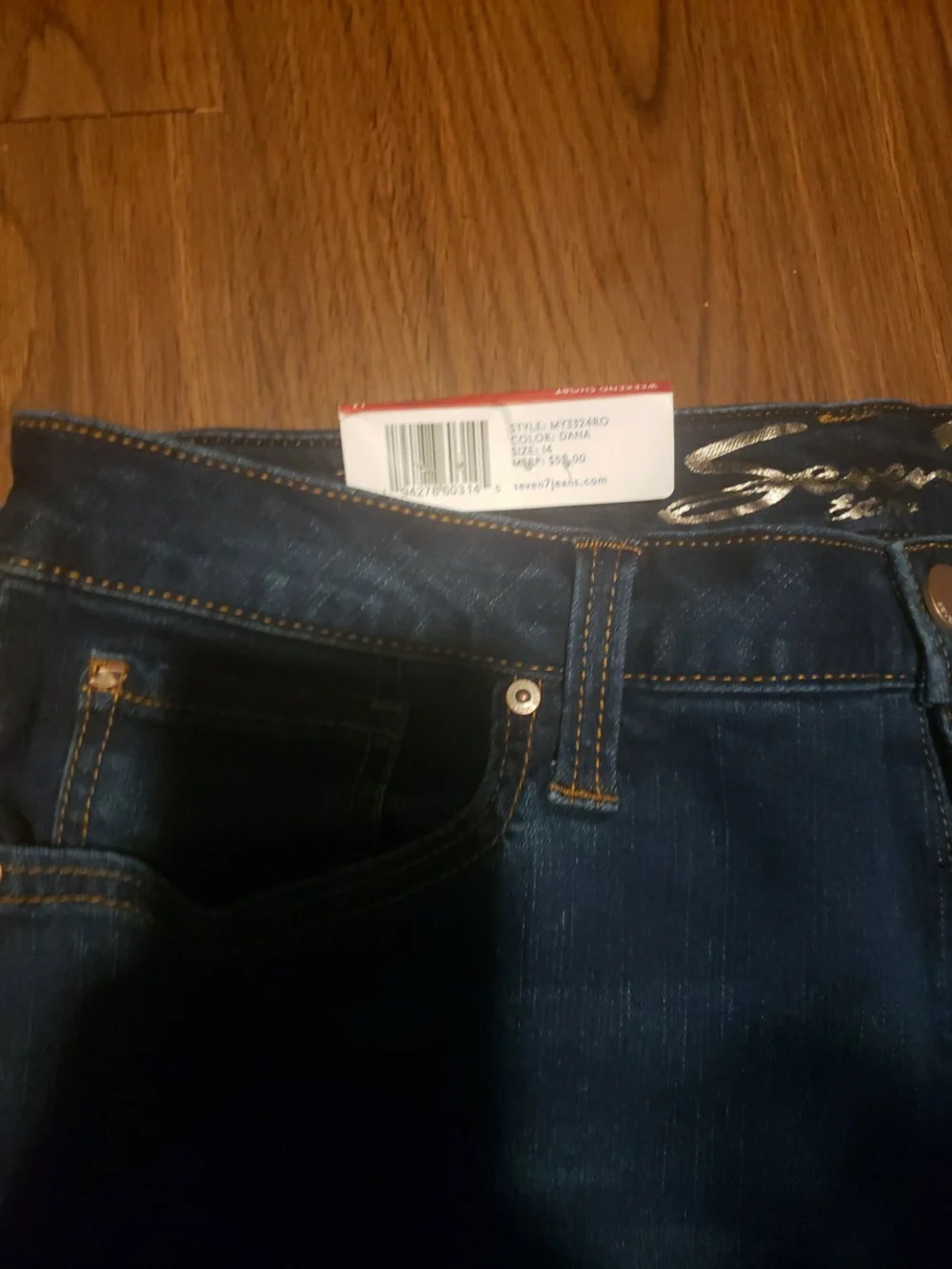 Seven7 Dark Blue Denim Jean Shorts